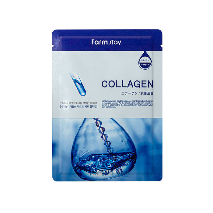 Farmstay Visible Difference Collagen Mask 23мл — корейска платнена маска с колаген за еластичност