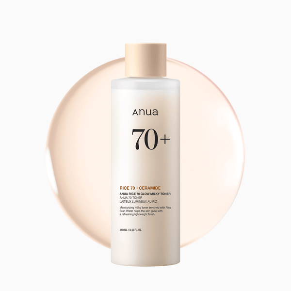 Anua Rice 70 Glow Milky Toner 150мл — корейски млечен тонер с ориз, керамиди и пробиотици за сияние