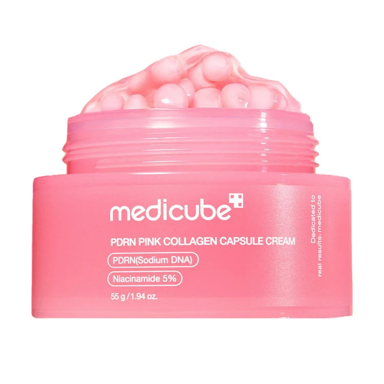 Medicube PDRN Pink Collagen Capsule Cream 55г — първият топикален корейски PDRN крем с розов колаген
