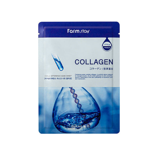 Farmstay Visible Difference Collagen Mask 23мл — корейска платнена маска с колаген за еластичност