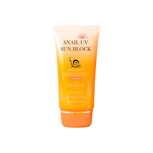 Jigott Snail UV Sun Block Cream SPF50 PA+++ 70мл — корейски слънцезащитен крем със слузен филтрат на охлюв