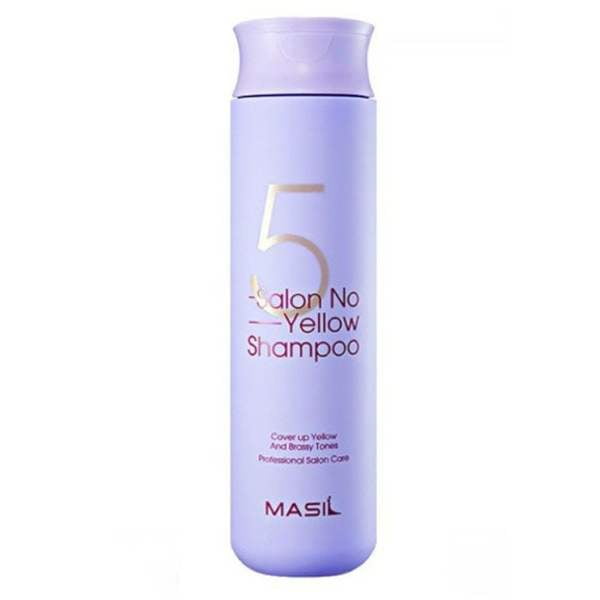 Masil 5 Salon No Yellow Shampoo 300мл — корейски лилав шампоан против жълти тонове за руса коса