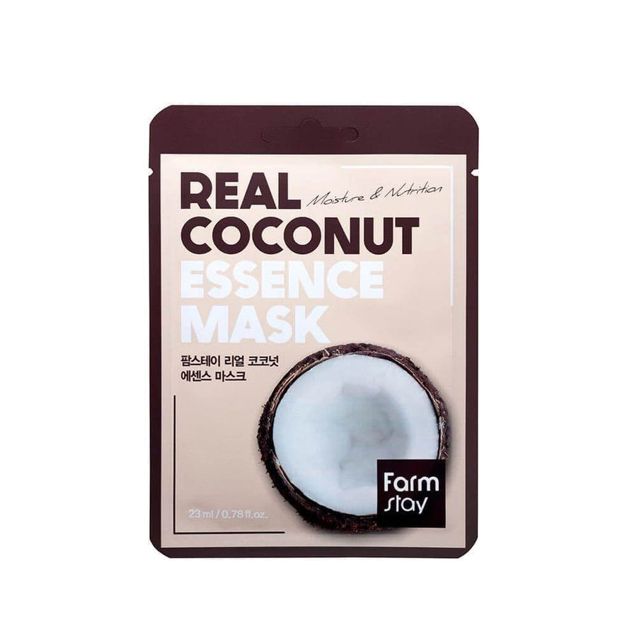 Farmstay Real Coconut Essence Sheet Mask 23мл — подхранваща корейска платнена маска с кокос