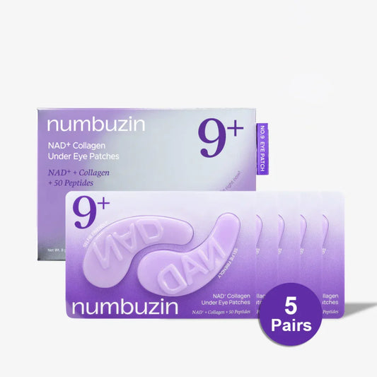 Numbuzin No.9 NAD+ Eye Patches 5 двойки — премиум корейски anti-aging пачове с NAD+ и 50 пептида
